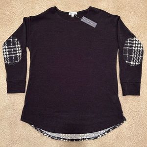 Downeast Black Elbow-Patch Top